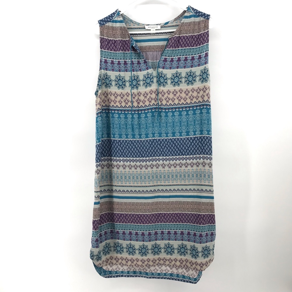 Beachlunchlounge Purple Blue Shift Boho Dress